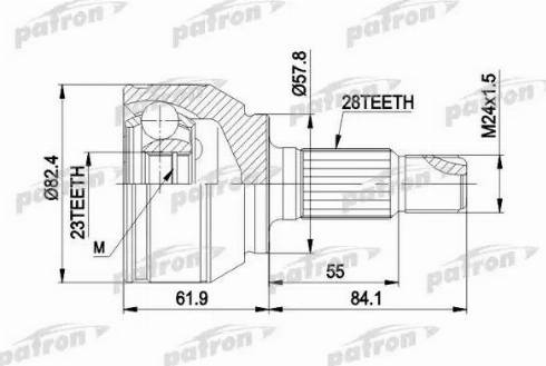 Patron PCV1431 - Шарнірний комплект, ШРУС, приводний вал autocars.com.ua