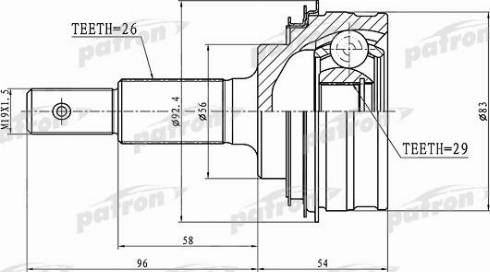 Patron PCV1440 - Шарнирный комплект, ШРУС, приводной вал autodnr.net