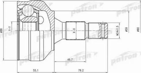 Patron PCV1455 - Шарнирный комплект, ШРУС, приводной вал avtokuzovplus.com.ua