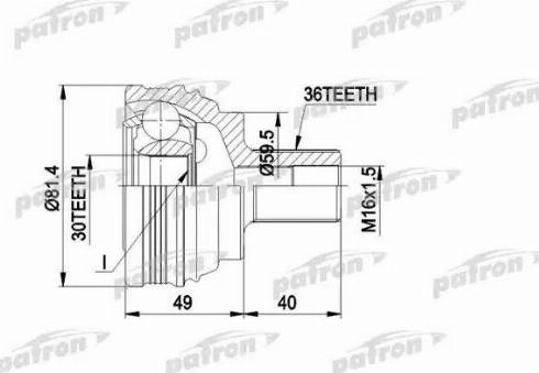 Patron PCV1465 - Шарнирный комплект, ШРУС, приводной вал avtokuzovplus.com.ua