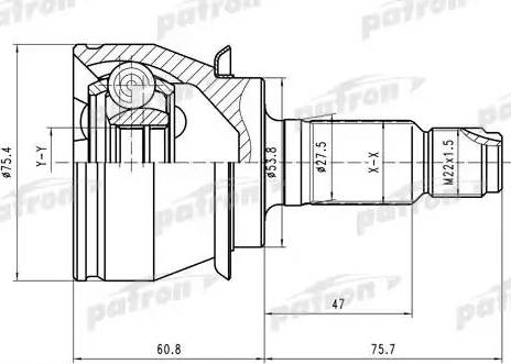 Patron PCV1480 - Шарнирный комплект, ШРУС, приводной вал avtokuzovplus.com.ua