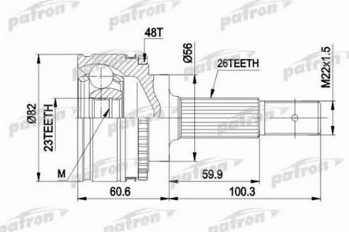 Patron PCV1483 - Шарнирный комплект, ШРУС, приводной вал autodnr.net