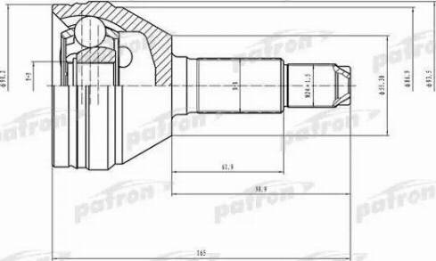 Patron PCV1498 - Шарнірний комплект, ШРУС, приводний вал autocars.com.ua