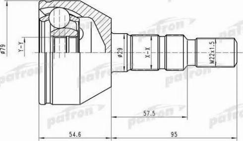 Patron PCV1504 - Шарнирный комплект, ШРУС, приводной вал avtokuzovplus.com.ua