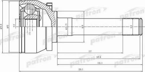 Patron PCV1524 - Шарнирный комплект, ШРУС, приводной вал autodnr.net