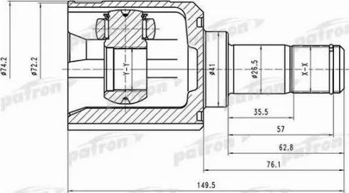 Patron PCV1528 - Шарнірний комплект, ШРУС, приводний вал autocars.com.ua