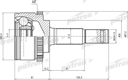 Patron PCV1534 - Шарнирный комплект, ШРУС, приводной вал avtokuzovplus.com.ua