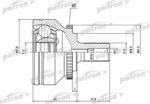 Patron PCV1538 - Шарнирный комплект, ШРУС, приводной вал avtokuzovplus.com.ua