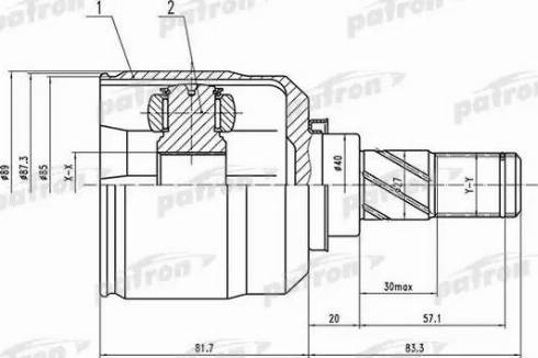 Patron PCV1546 - Шарнирный комплект, ШРУС, приводной вал avtokuzovplus.com.ua