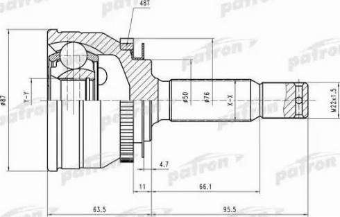 Patron PCV1607 - Шарнирный комплект, ШРУС, приводной вал avtokuzovplus.com.ua