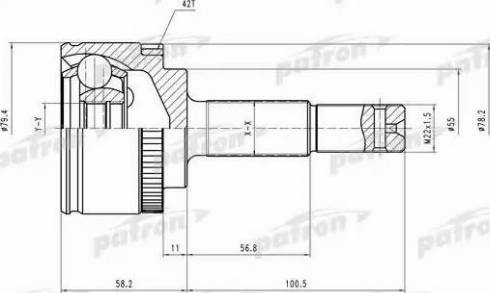 Patron PCV1647 - Шарнирный комплект, ШРУС, приводной вал avtokuzovplus.com.ua