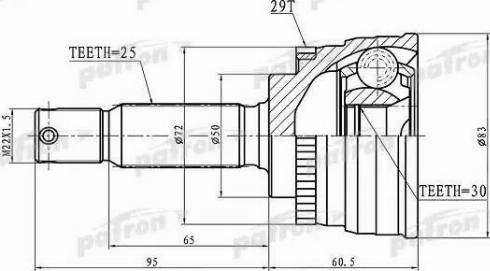 Patron PCV1721 - Шарнирный комплект, ШРУС, приводной вал avtokuzovplus.com.ua