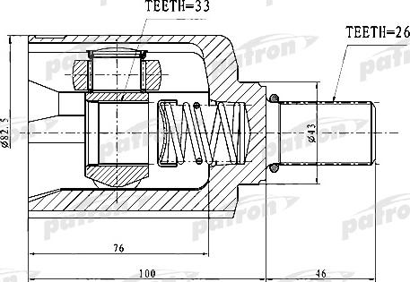 Patron PCV1727 - Шарнір, ШРУС, приводний вал autocars.com.ua