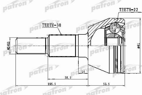 Patron PCV1748 - Шарнір, ШРУС, приводний вал autocars.com.ua