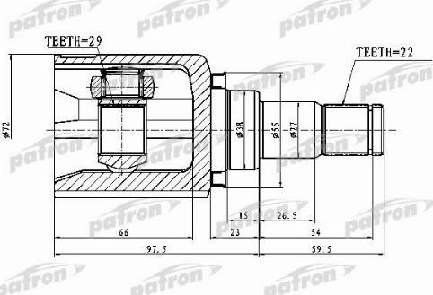 Patron PCV1750 - Шарнір, ШРУС, приводний вал autocars.com.ua