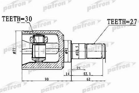 Patron PCV1760 - Шарнир, ШРУС, приводной вал autodnr.net