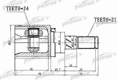 Patron PCV1761 - Шарнир, ШРУС, приводной вал avtokuzovplus.com.ua