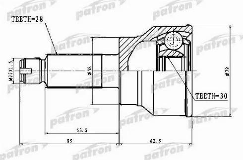 Patron PCV1772 - Шарнір, ШРУС, приводний вал autocars.com.ua