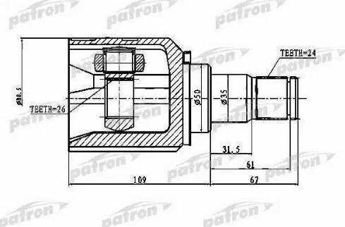 Patron PCV1777 - Шарнир, ШРУС, приводной вал avtokuzovplus.com.ua