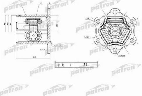 Patron PCV1783 - Шарнирный комплект, ШРУС, приводной вал avtokuzovplus.com.ua