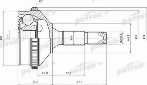 Patron PCV2056 - Шарнирный комплект, ШРУС, приводной вал avtokuzovplus.com.ua