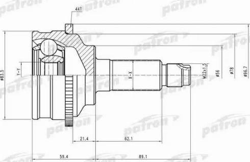 Patron PCV2072 - Шарнірний комплект, ШРУС, приводний вал autocars.com.ua