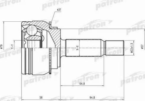 Patron PCV2112 - Шарнірний комплект, ШРУС, приводний вал autocars.com.ua