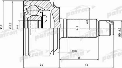 Patron PCV2124 - Шарнирный комплект, ШРУС, приводной вал avtokuzovplus.com.ua