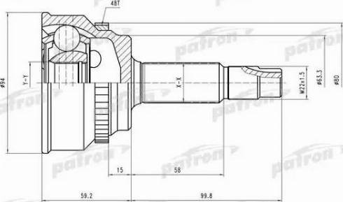 Patron PCV2175 - Шарнірний комплект, ШРУС, приводний вал autocars.com.ua