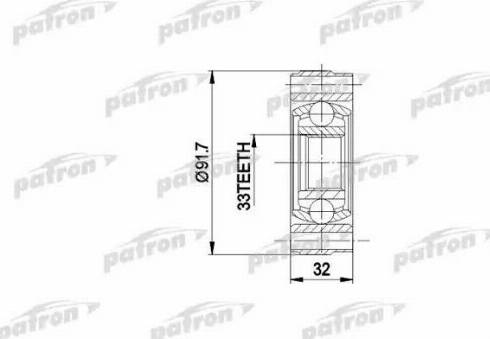 Patron PCV3003 - Шарнирный комплект, ШРУС, приводной вал avtokuzovplus.com.ua