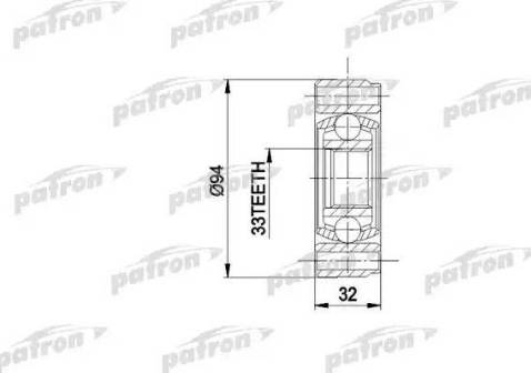 Patron PCV3004 - Шарнирный комплект, ШРУС, приводной вал avtokuzovplus.com.ua