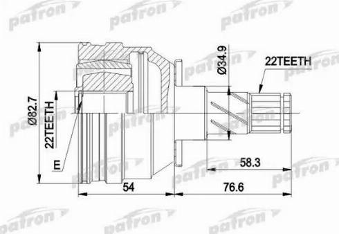 Patron PCV3008 - Шарнірний комплект, ШРУС, приводний вал autocars.com.ua