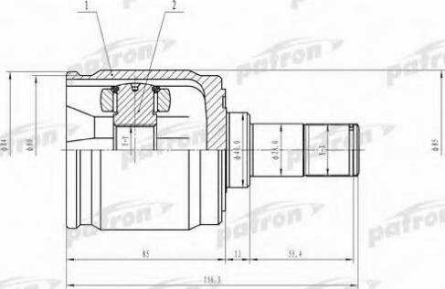 Patron PCV3009 - Шарнірний комплект, ШРУС, приводний вал autocars.com.ua