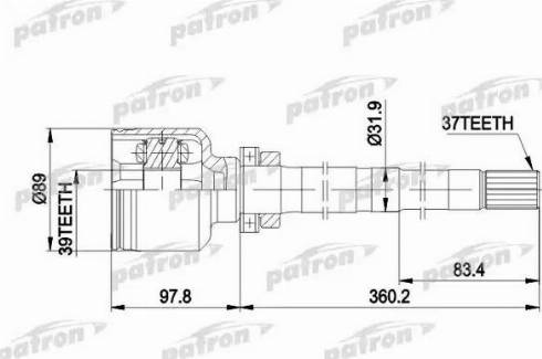 Patron PCV3013 - Шарнірний комплект, ШРУС, приводний вал autocars.com.ua