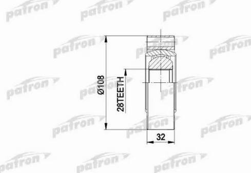 Patron PCV3016 - Шарнирный комплект, ШРУС, приводной вал avtokuzovplus.com.ua