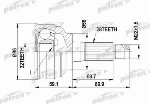 Patron PCV3021 - Шарнирный комплект, ШРУС, приводной вал avtokuzovplus.com.ua