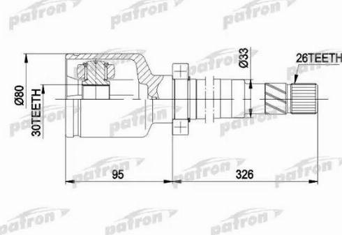 Patron PCV3033 - Шарнірний комплект, ШРУС, приводний вал autocars.com.ua