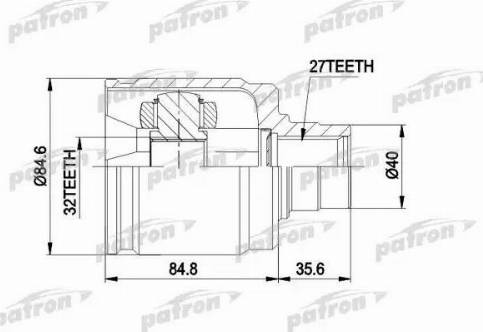 Patron PCV4016 - Шарнирный комплект, ШРУС, приводной вал autodnr.net