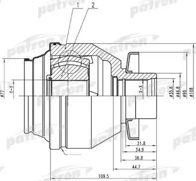 Patron PCV4843 - Шарнирный комплект, ШРУС, приводной вал avtokuzovplus.com.ua