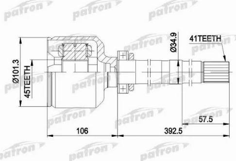 Patron PCV5012 - Шарнірний комплект, ШРУС, приводний вал autocars.com.ua