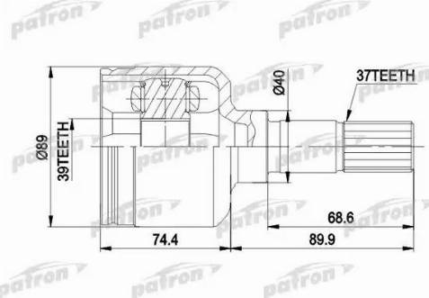 Patron PCV5015 - Шарнірний комплект, ШРУС, приводний вал autocars.com.ua