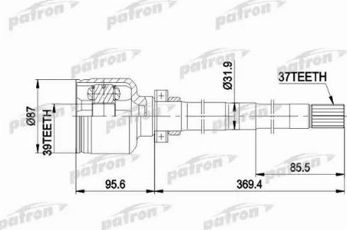 Patron PCV5016 - Шарнірний комплект, ШРУС, приводний вал autocars.com.ua