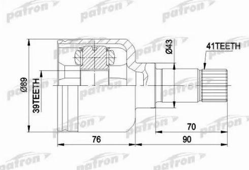 Patron PCV5020 - Шарнирный комплект, ШРУС, приводной вал avtokuzovplus.com.ua