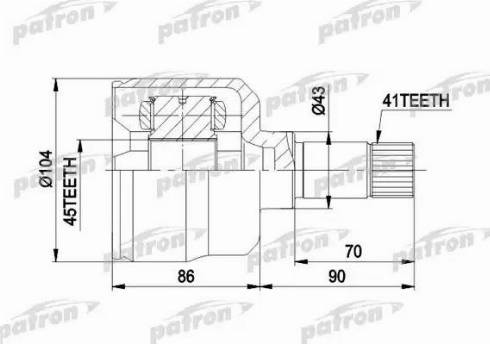 Patron PCV5021 - Шарнирный комплект, ШРУС, приводной вал avtokuzovplus.com.ua