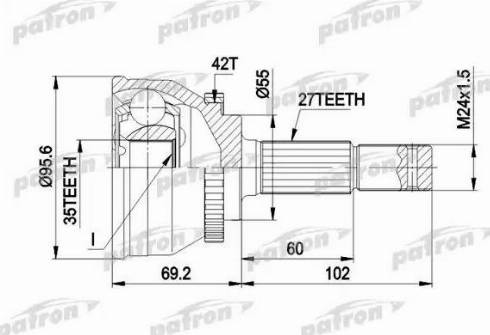 Patron PCV9094 - Шарнирный комплект, ШРУС, приводной вал avtokuzovplus.com.ua