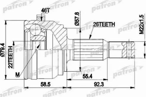 Patron PCV9117A - Шарнірний комплект, ШРУС, приводний вал autocars.com.ua