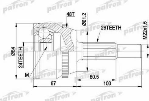 Patron PCV9791 - Шарнірний комплект, ШРУС, приводний вал autocars.com.ua