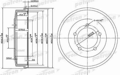 Patron PDR1002 - Гальмівний барабан autocars.com.ua