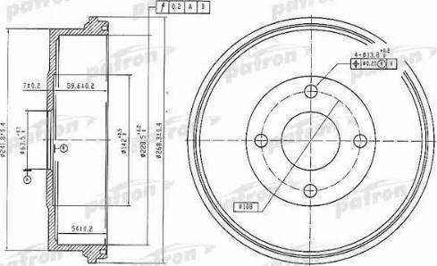 Patron PDR1066 - Тормозной барабан avtokuzovplus.com.ua