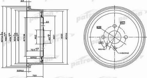 Patron PDR1122 - Гальмівний барабан autocars.com.ua